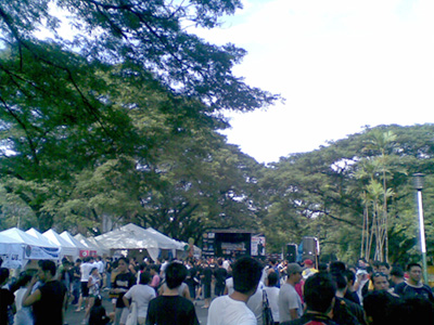 Just some of the sponsors’ booths (left), there were a lot more behind