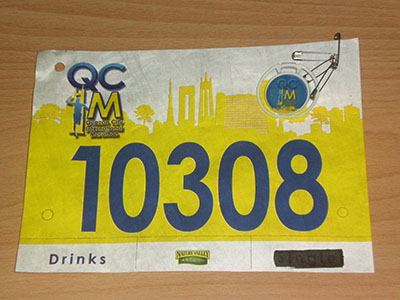 QCIM race bib and timing chip